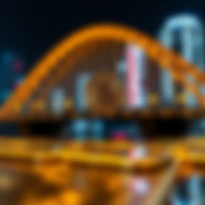 Digital representation of cryptocurrency and gold connection