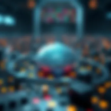 Visual representation of blockchain technology in DeFi