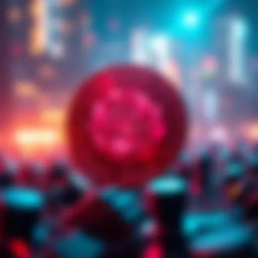 Digital representation of Rose Coin in a blockchain network