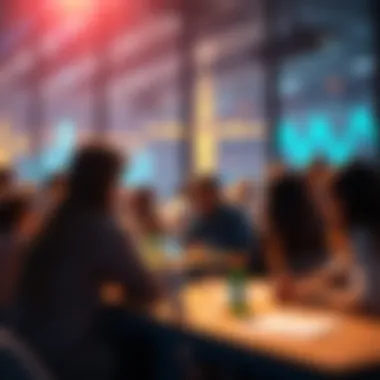 An artistic depiction of community engagement on the Axie Infinity platform