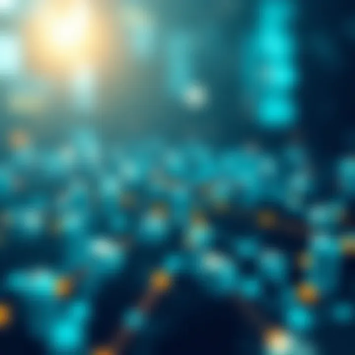 A visual representation of a blockchain network