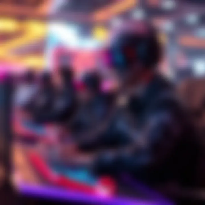 A futuristic concept art depicting the evolution of digital gaming.