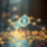 Abstract representation of blockchain technology with interconnected nodes