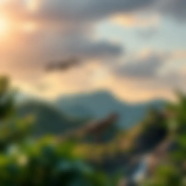 An artistic representation of a Jurassic Park landscape as an NFT