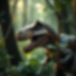 A digital rendering of a T-Rex NFT with intricate details