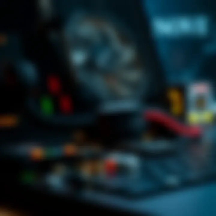 Laptop Components for Mining Efficiency Close-up of laptop components for optimal mining