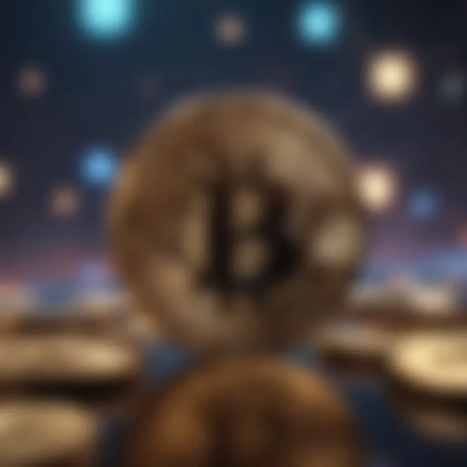 A digital representation of blockchain technology connecting various cryptocurrencies.
