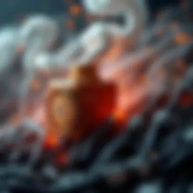 Illustration of environmental impacts related to cryptocurrency mining