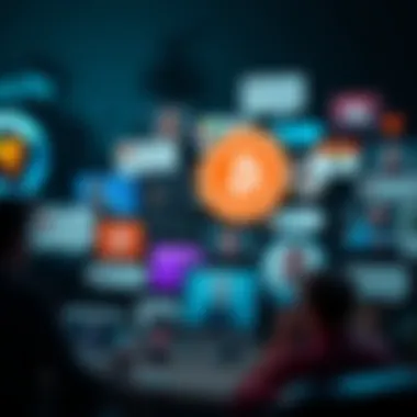 Diverse Chat Platforms in Crypto A collage of various chat platforms used for crypto discussions