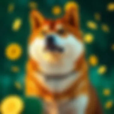 Shiba Inu's Rise in Digital Currency Shiba Inu dog with cryptocurrency symbols