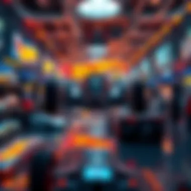 A futuristic concept of a virtual reality space where collectors can interact with Hot Wheels NFTs