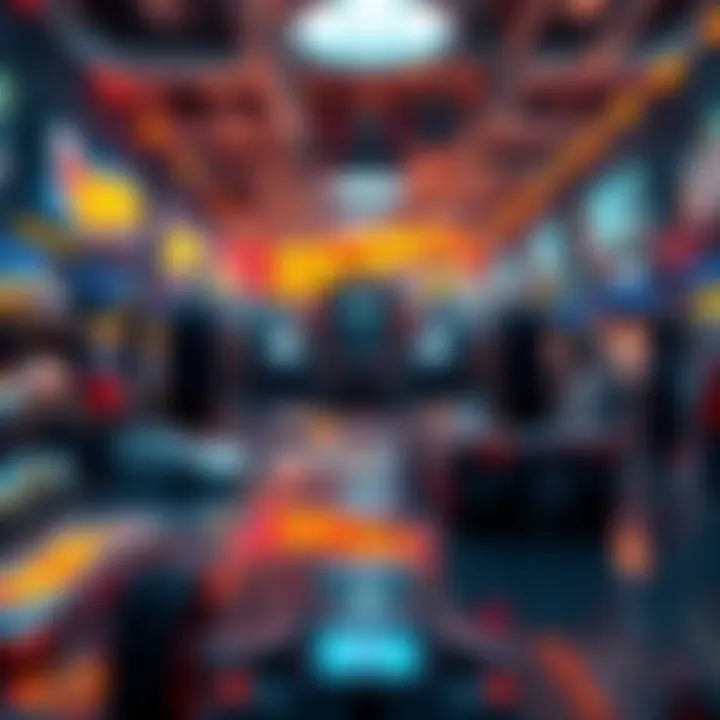 A futuristic concept of a virtual reality space where collectors can interact with Hot Wheels NFTs