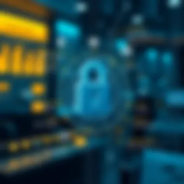 Infographic displaying security features of blockchain in banking