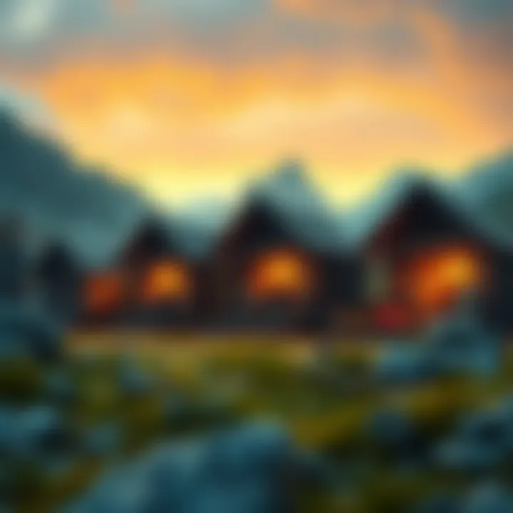 A visual comparison of miner huts in various environmental settings