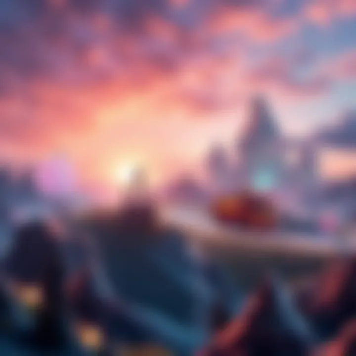 A vibrant scene depicting the virtual landscape of a popular crypto game