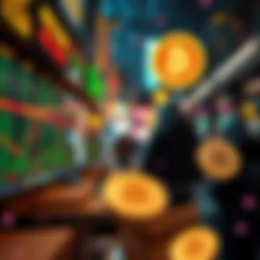 Cryptocurrency symbols in a dynamic market