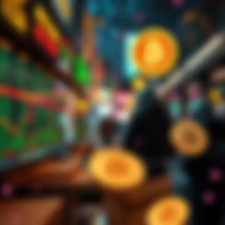 Cryptocurrency symbols in a dynamic market