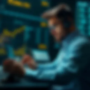 Investor Insights on Cryptocurrency Investor analyzing cryptocurrency data