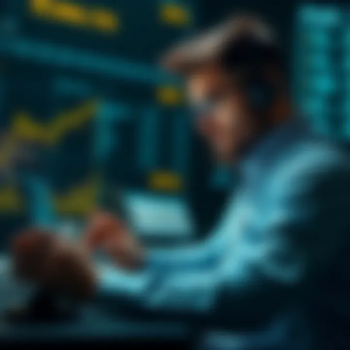 Investor Insights on Cryptocurrency Investor analyzing cryptocurrency data