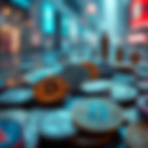 A digital representation of various cryptocurrencies.