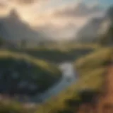 A digital landscape showcasing virtual land plots