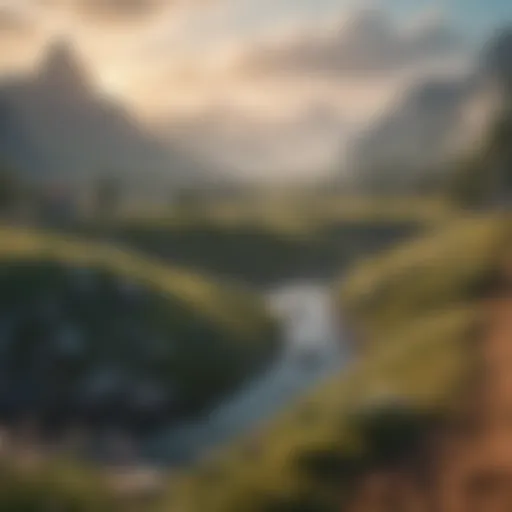 A digital landscape showcasing virtual land plots