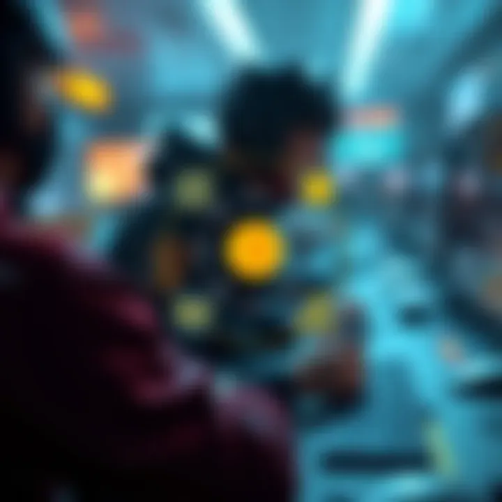 An illustrated diagram showing the mechanics of play-to-earn gaming.