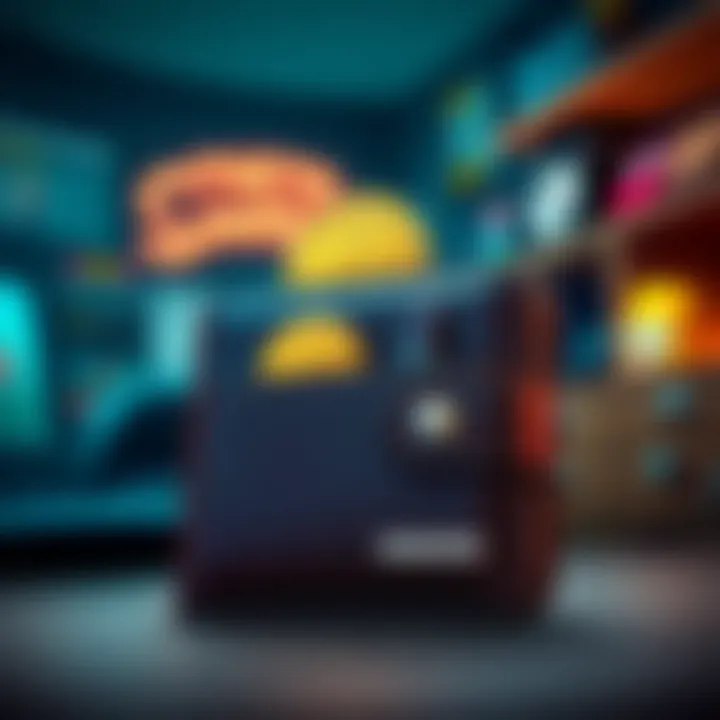 An artistic representation of digital assets managed through a Simpsons Wallet.