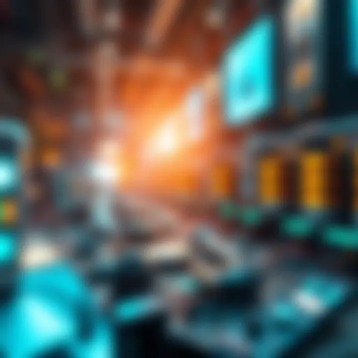 An abstract depiction of technology driving NFTs in the art world