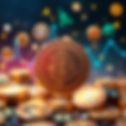 Cryptocurrency symbols and gaming icons