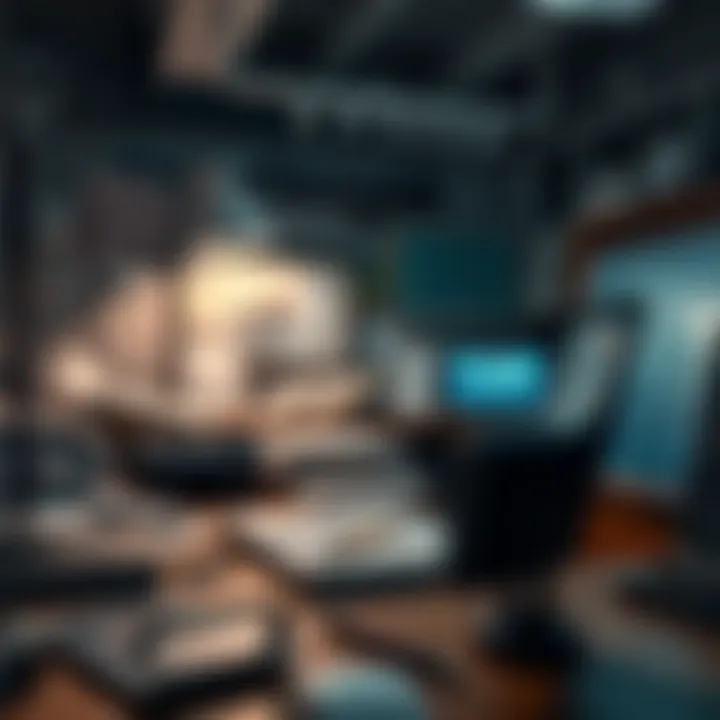 An organized workspace showcasing research materials