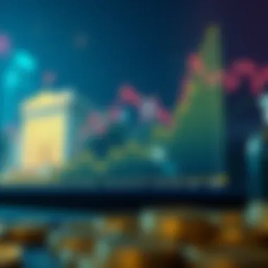 Graph showing trends of cryptocurrency market