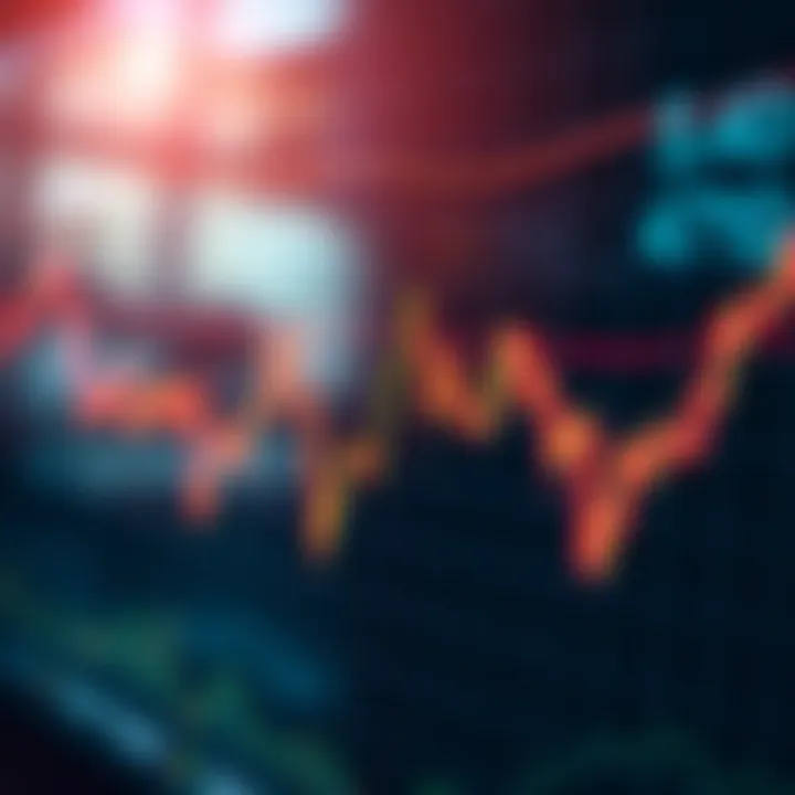 Graph displaying fluctuating stock prices, illustrating market trends.