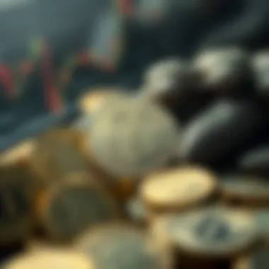 Cryptocurrency in Bearish Conditions Conceptual image of cryptocurrencies affected by bearish trends