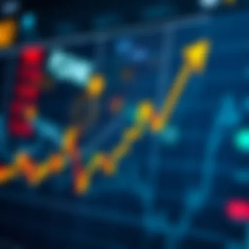 Graph illustrating a downward trend in market prices