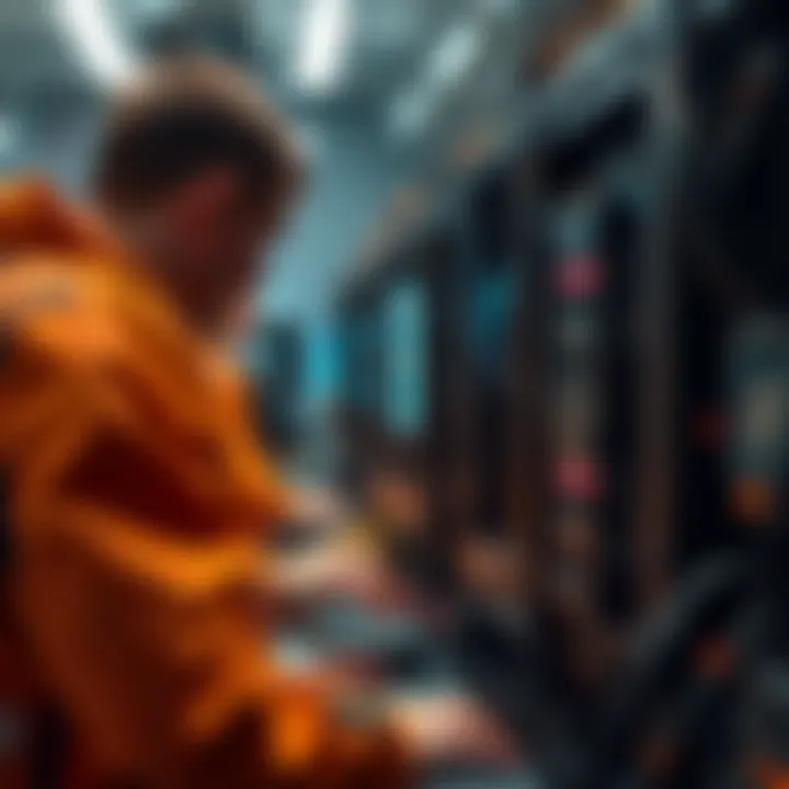 User selecting cryptocurrency mining equipment